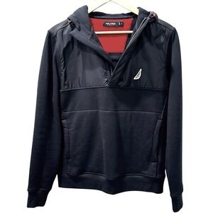 Nautica Half-Zip Hoodie Mens Size S Black